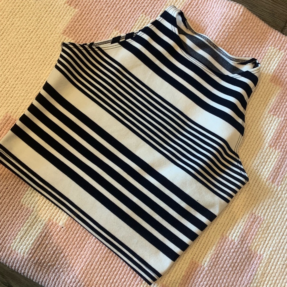 black and white striped crop top